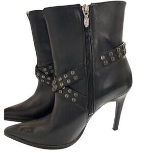 Harley-Davidson Black Desiree Strap Stiletto Boots Ladies Size 6 #84044